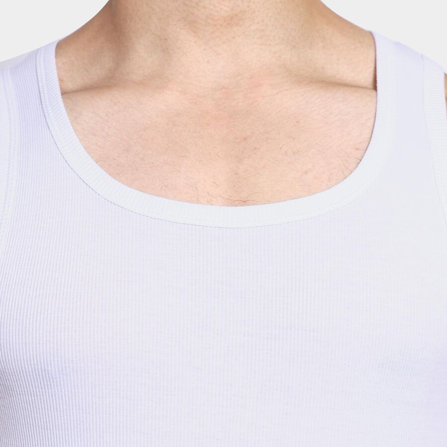 Men's 100% Cotton Gym T-Shirt , White, large